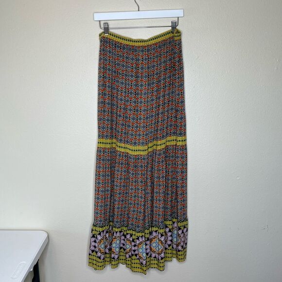 Caravan Creations Maxi Skirt Multiprint Tiered Boho Peasant Pull On Women Large - Picture 7 of 13